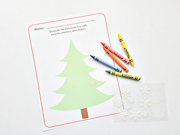 color a printable Christmas tree