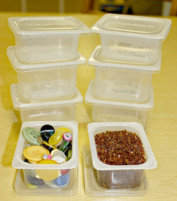 instruments in the sensory bin