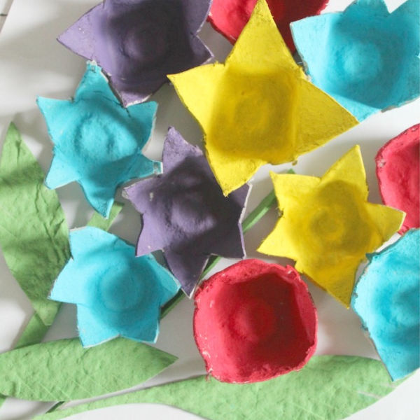 paint paper egg cup flower kids craft