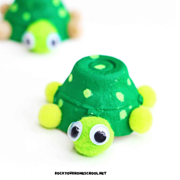 kids turtle craft recycled egg carton