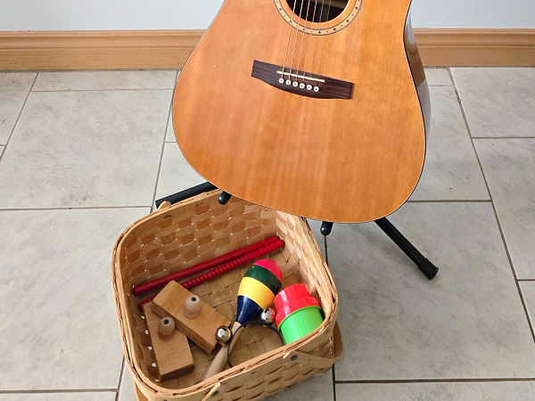 preschool music with instruments and guitar
