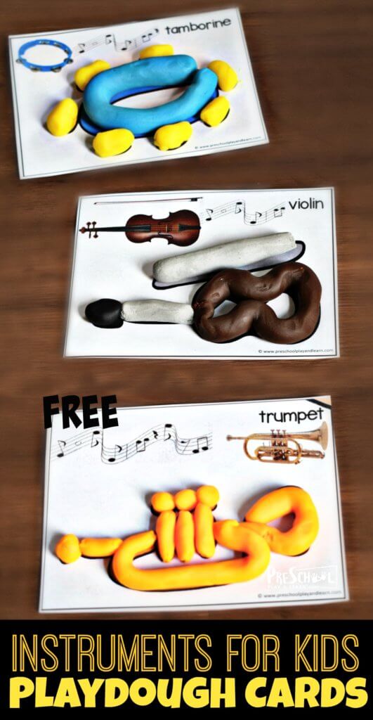 play dough mats with instruments shapes