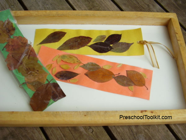 fall season bookmark craft for preschool