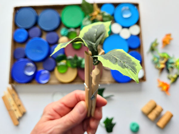 clothespin tree craft for small world scene