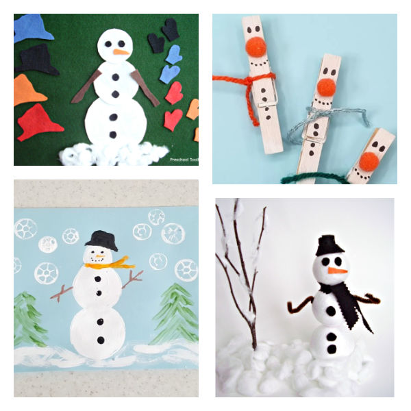 easy ideas for snowman crafts for kids