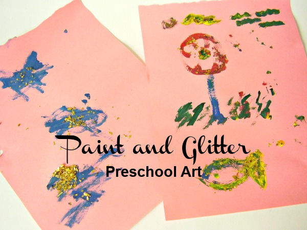kids process art with paint and glitter