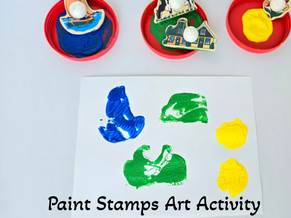 make your own paint stamps with discarded puzzle pieces
