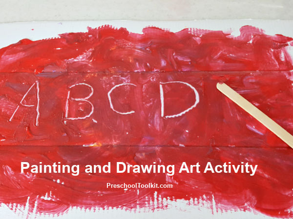 preschool painting with paint tools