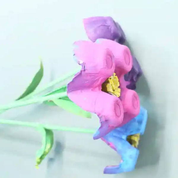 spring flower craft made with egg carton cups
