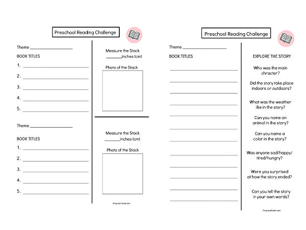 printable planner for kids reading event