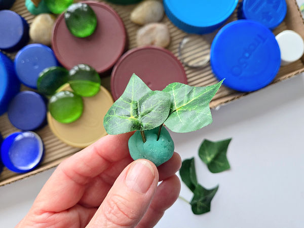 make trees and plants for small world play with artificial leaves