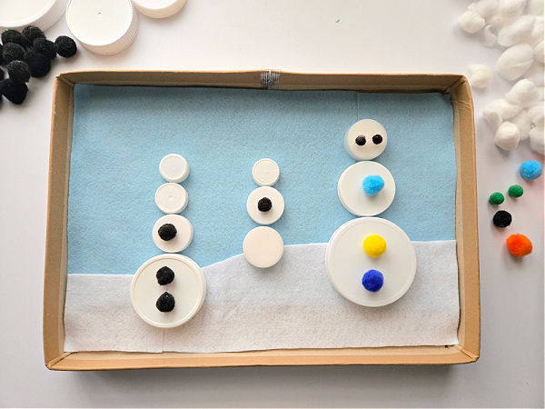 snowman small parts activity for preschool and kindergarten