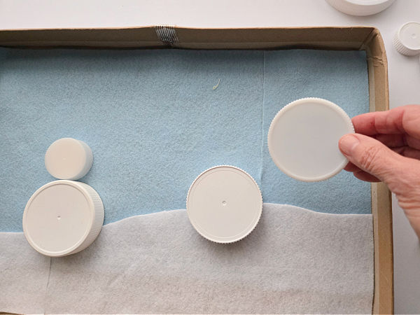 winter snowman scene with felt pieces