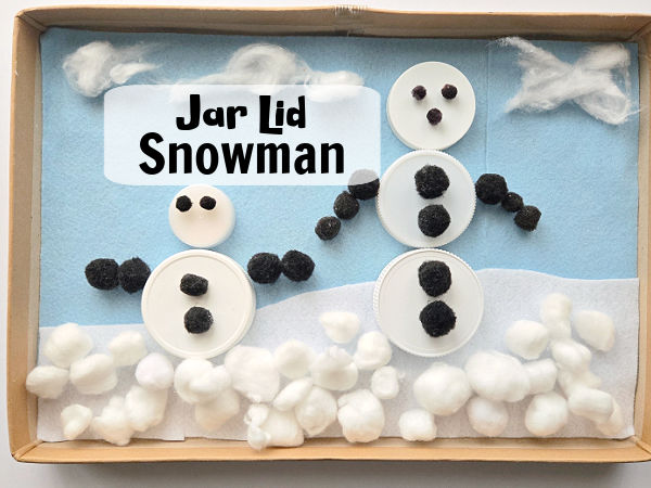 kids snowman activity with small parts