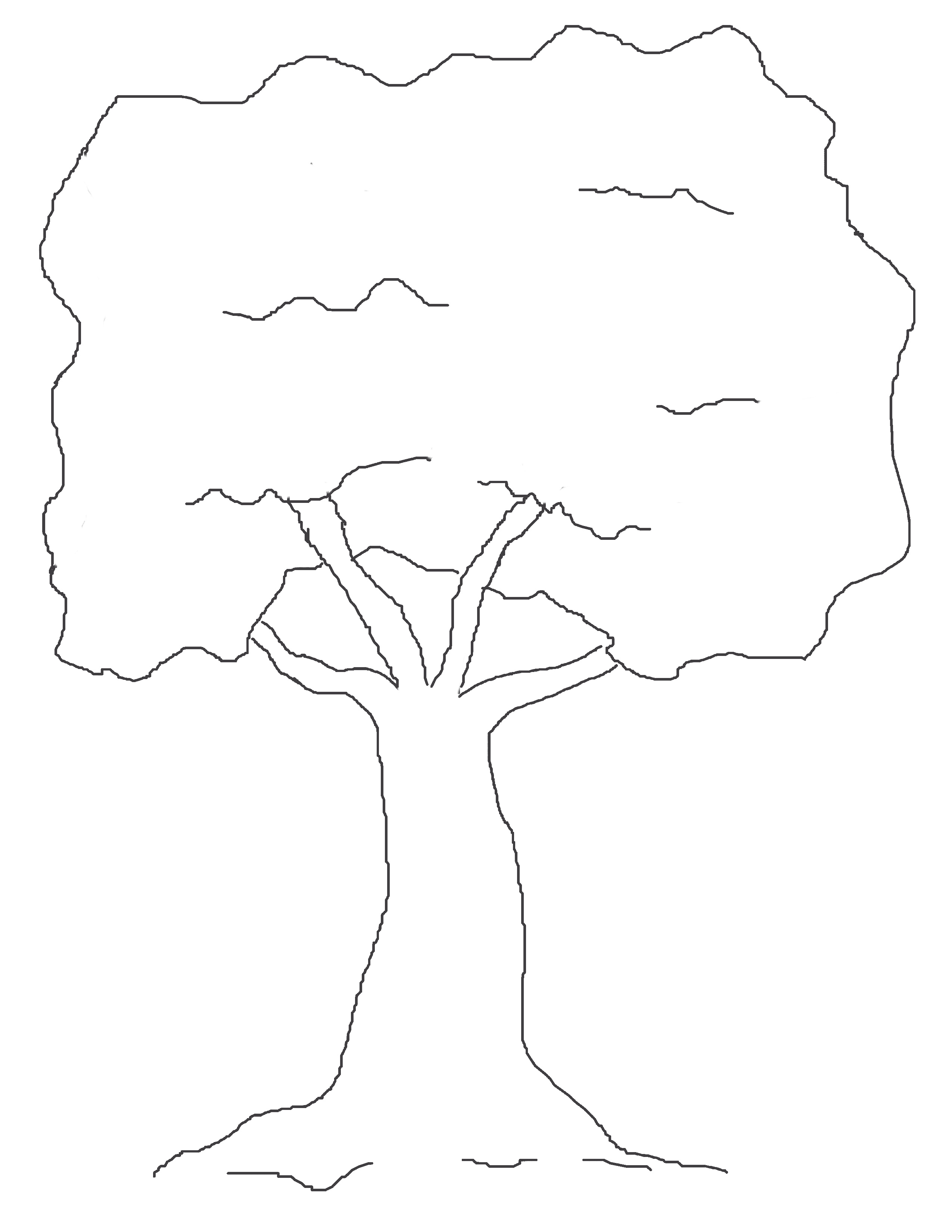 Tree coloring page art activity
